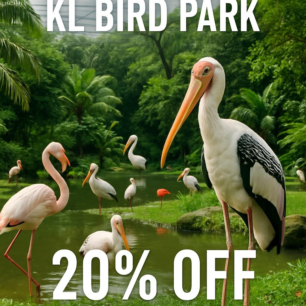 20% off admission to KL Bird Park for Malaysians